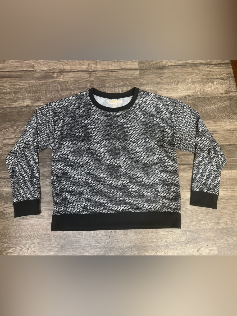 Michael Michael Kors Black & White Marled Knit Pullover Sweater Women’s L - Picture 2 of 9